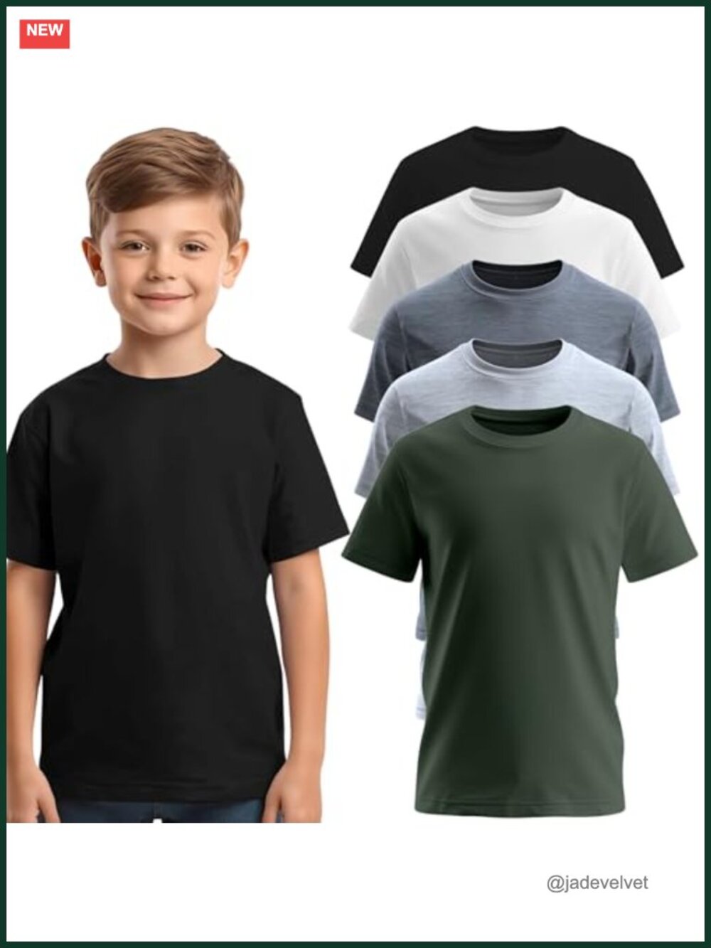 5-Pack Short Sleeve T-Shirts - 100% Pre-Shrunk Cotton Crew Neck Regular Fit for